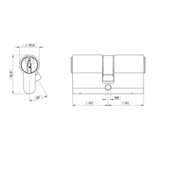 Nemef profielcilinder messing met technisch patent voor originele sleutels - voor deuren van 38-42 mm
