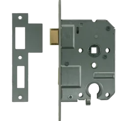 NEMEF 1200 serie insteekcilinderslot binnendeur met wit gelakte voorplaat Doorn 50mm PC 55mm