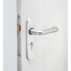 NEMEF 1200 serie insteekcilinderslot binnendeur met wit gelakte voorplaat Doorn 50mm PC 55mm