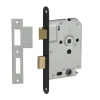 Nemef 1200 serie insteekslot badkamerslot/wc-slot met zwarte voorplaat Doorn 50mm PC 63mm
