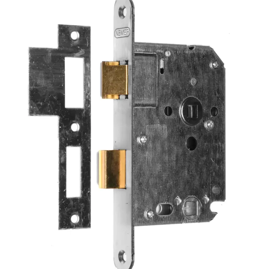 NEMEF 1200 serie insteekslot badkamerslot/wc-slot met rvs voorplaat Doorn 50mm PC 63mm