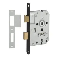 Nemef 1200 serie insteekslot dag-/nachtslot met zwarte voorplaat Doorn 50mm PC55mm