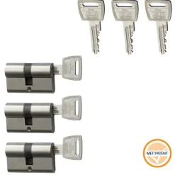 NEMEF veiligheidscilinder NF3+ 30/30 mm SKG 3-sterren gelijksluitend (3 stuks)
