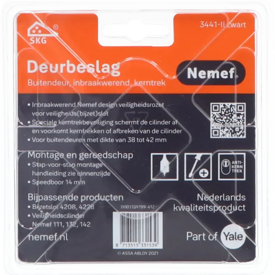 Nemef veiligheidsrozet 3441-II zwart rond 60mm SKG***