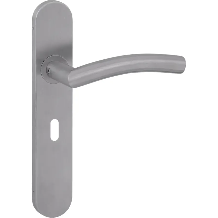 Novidade deurkrukset Hera ovaal schild met sleutelgat 56 mm RVS