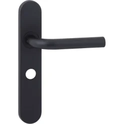 Novidade deurkrukset Parijs ovaal schild met vrij-bezet sluiting 63/8 mm zwart RVS