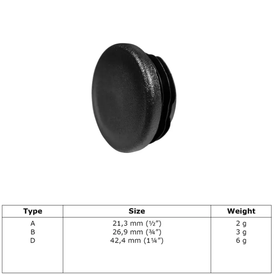 Novidade steigerbuis afdekdop zwart ø 42 mm