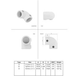 Novidade steigerbuis koppelstuk kniestuk zwart ø 21 mm