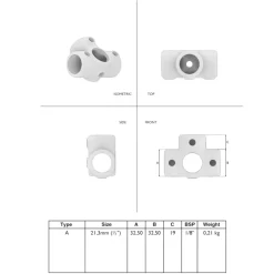 Novidade steigerbuis koppelstuk t-stuk zwart ø 21 mm