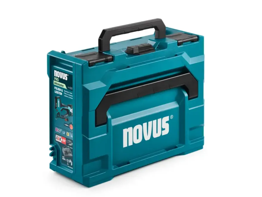 Novus 18V tacker J-551 systembox incl. 2.0Ah accu + oplader en draadnieten