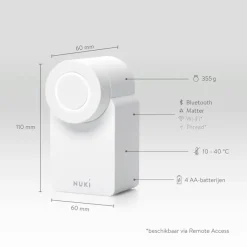 Nuki Smart Lock Go - slim deurslot met bluetooth - wit