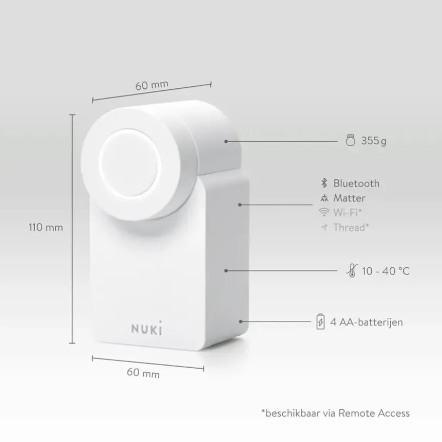 Nuki Smart Lock Go - slim deurslot met bluetooth - wit