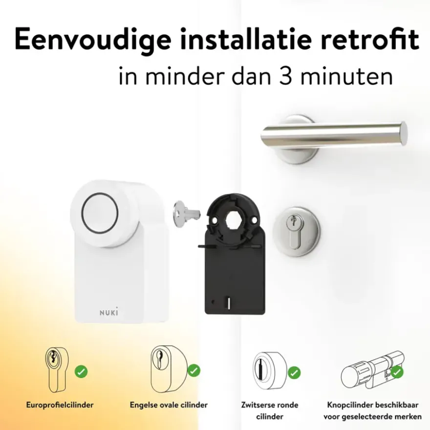 Nuki Smart Lock Go - slim deurslot met bluetooth - wit