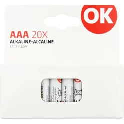 OK Batterij Alkaline AAA 20 stuks
