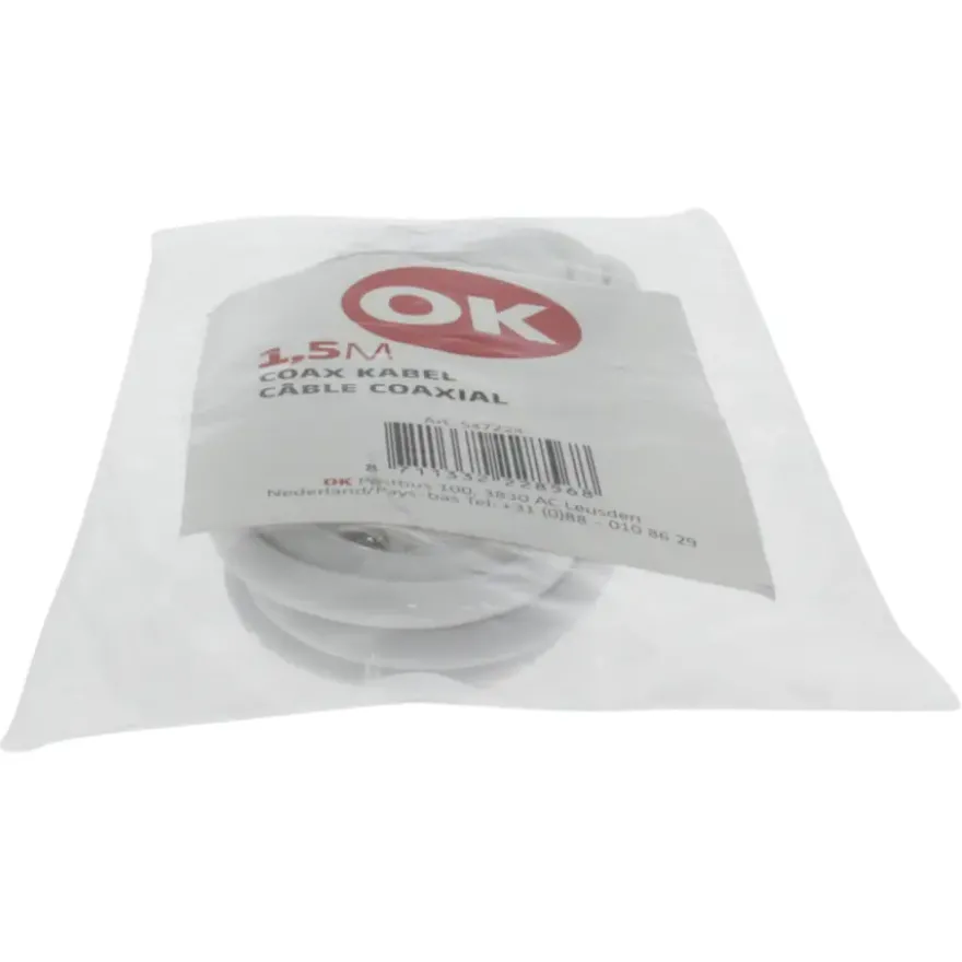 OK Coax Snoer 1,5 Meter Wit