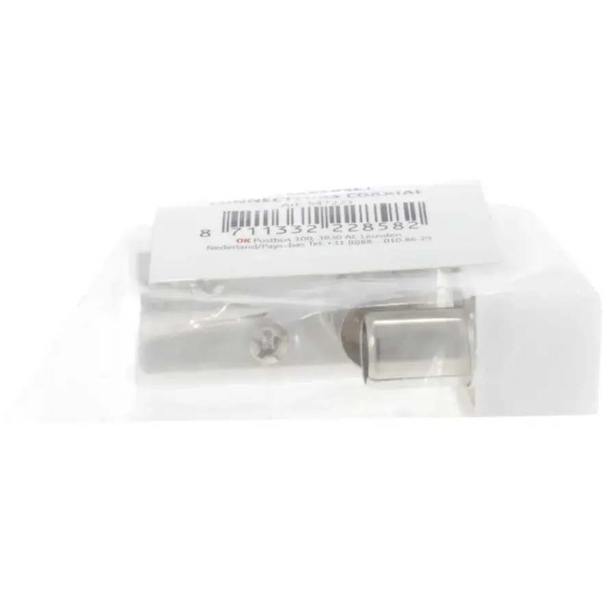 OK Coax stekkerset male/female wit
