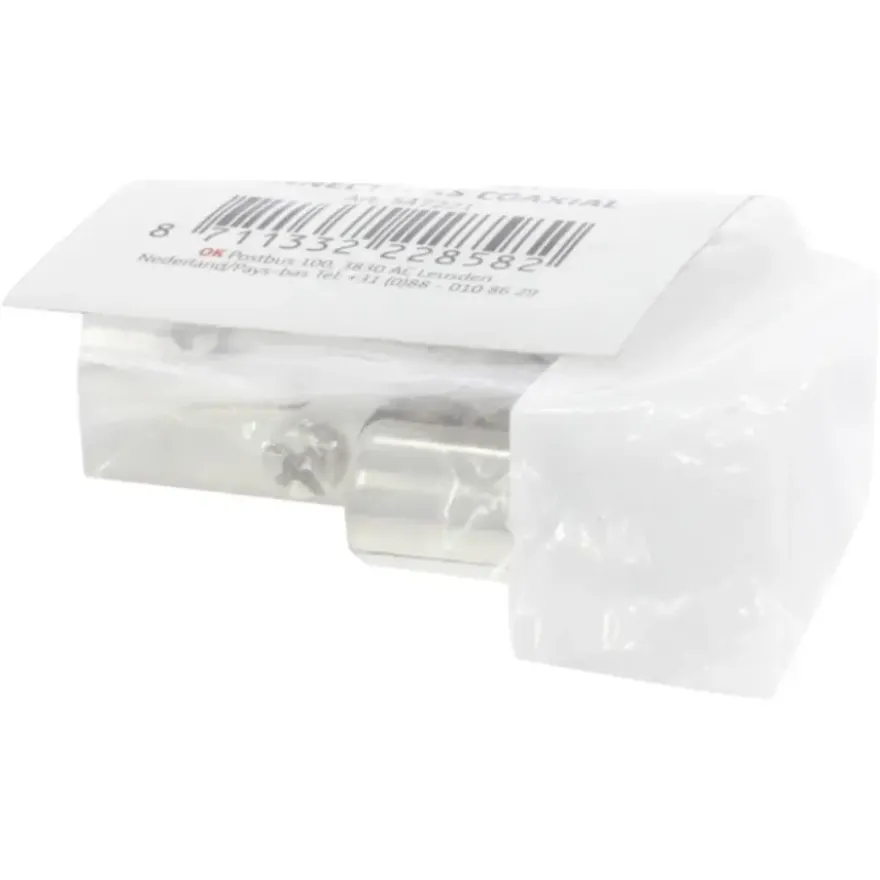 OK Coax stekkerset male/female wit