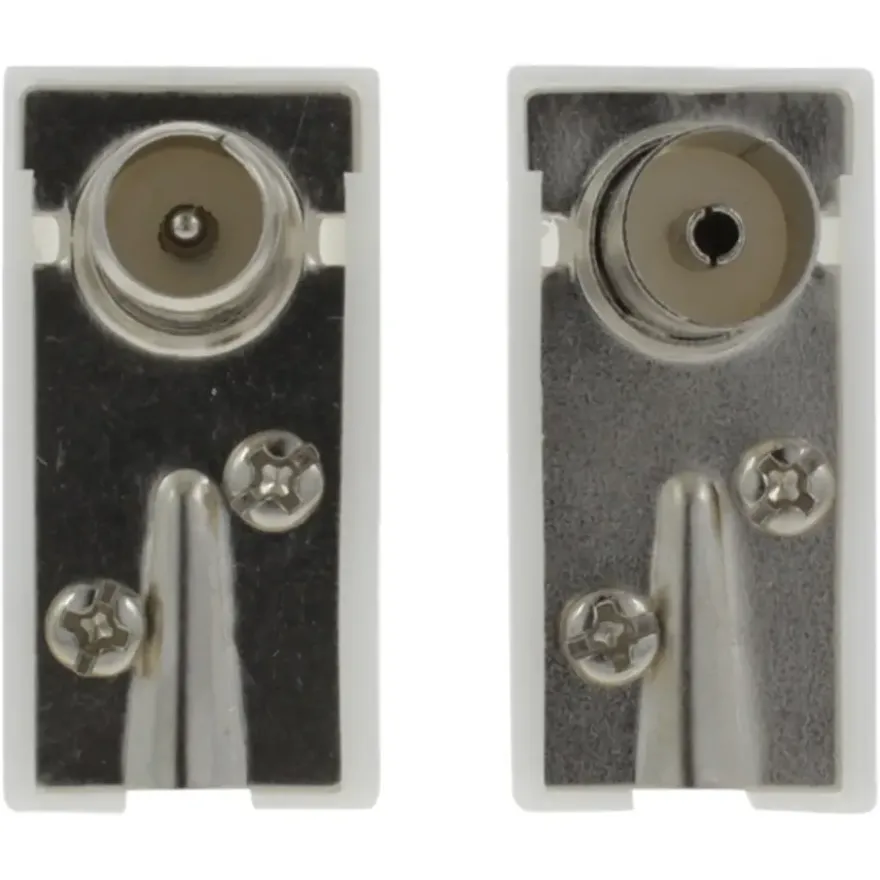 OK Coax stekkerset male/female wit