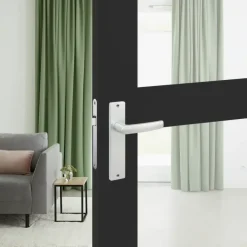 OK deurkruk set Blok recht blind schild aluminium