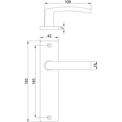 OK deurkruk set Blok recht blind schild aluminium