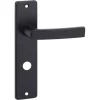 OK deurkruk set Blok recht schild vrij-bezet sluiting 63/8 mm zwart aluminium