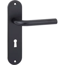 Ok deurkrukset Ovaal kortschild sleutelgat 56mm aluminium zwart