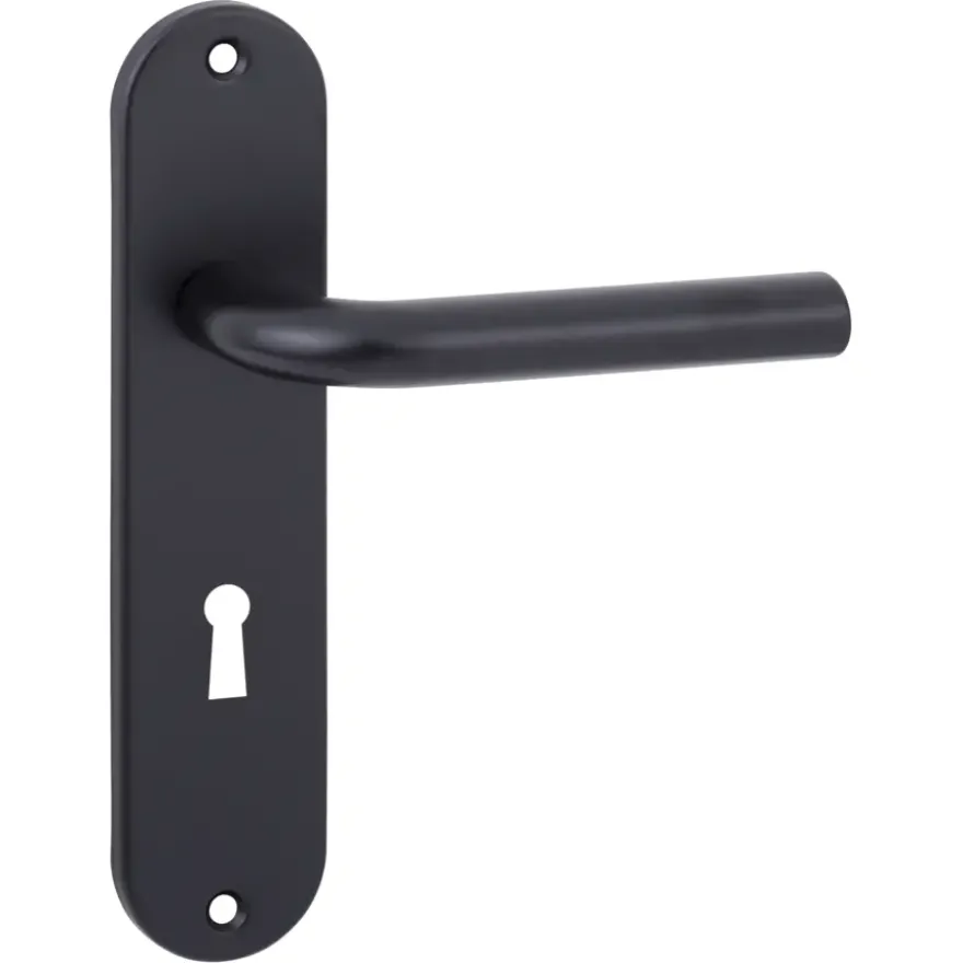 Ok deurkrukset Ovaal kortschild sleutelgat 56mm aluminium zwart