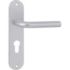 OK deurkruk set ovaal schild profielcilindergat 55 mm aluminium
