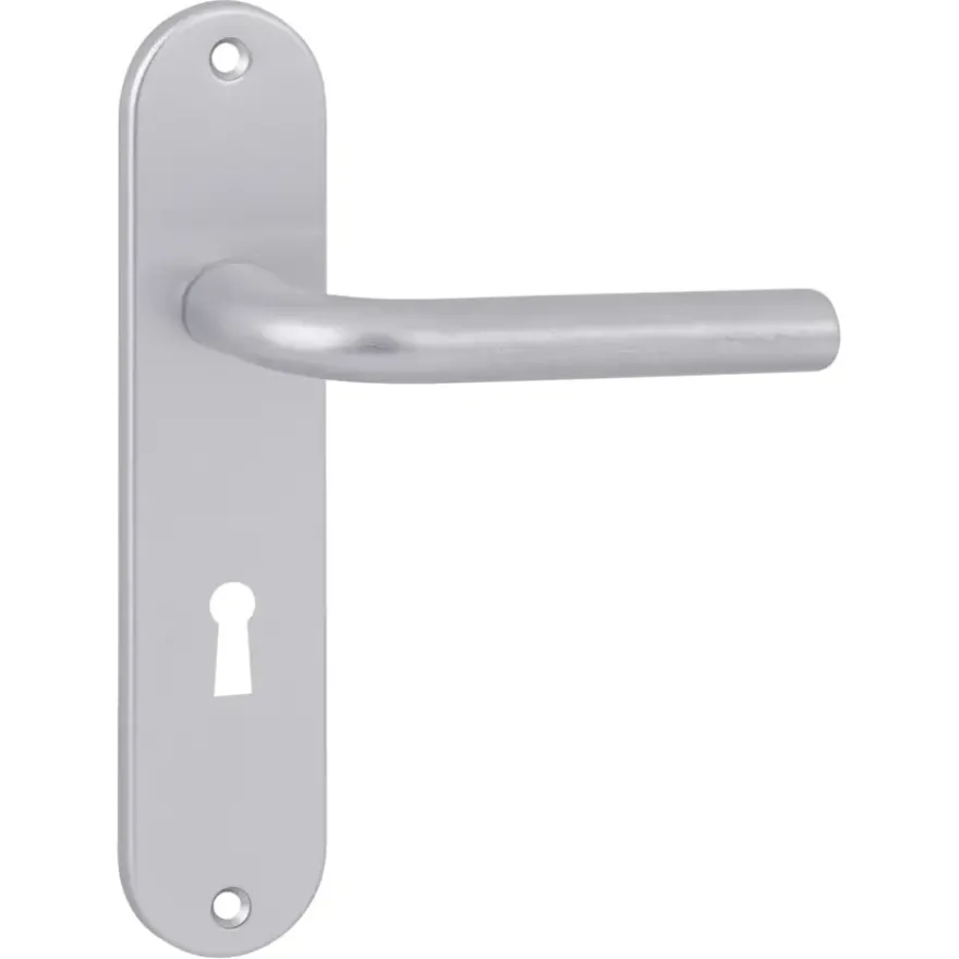 OK deurkruk set ovaal schild sleutelgat 56 mm aluminium