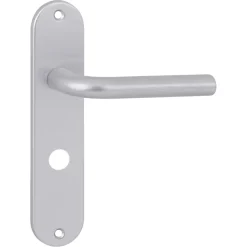 OK deurkruk set ovaal schild vrij-bezet sluiting 63/8 mm aluminium
