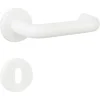 OK deurkruk set rond rozet wit plastic
