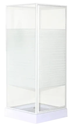 OK douchecabine draaideur met zijwand 90x90x185 cm wit