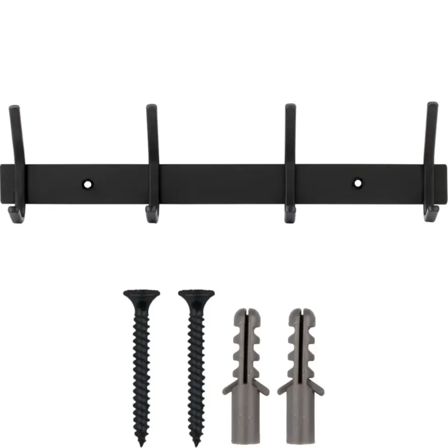 OK kapstok 4 haken Yana zwart 330 mm