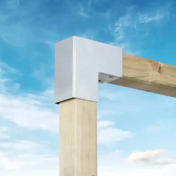 Paalverbinder voor pergola hoekstuk 2-kants 7x7 cm gegalvaniseerd