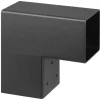 Paalverbinder voor pergola hoekstuk 2-kants 9x9 cm zwart