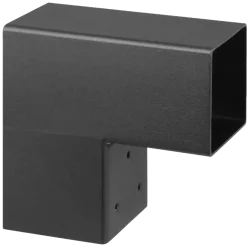 Paalverbinder voor pergola hoekstuk 2-kants 7x7 cm zwart