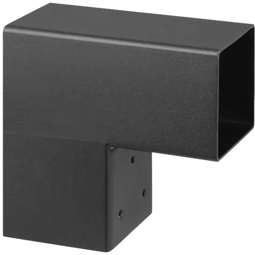 Paalverbinder voor pergola hoekstuk 2-kants 7x7 cm zwart