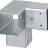 Paalverbinder voor pergola hoekstuk 3-kants 7x7 cm gegalvaniseerd