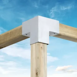 Paalverbinder voor pergola hoekstuk 3-kants 9x9 cm gegalvaniseerd