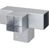 Paalverbinder voor pergola T-verbindingsstuk 4-kants 7x7 cm gegalvaniseerd