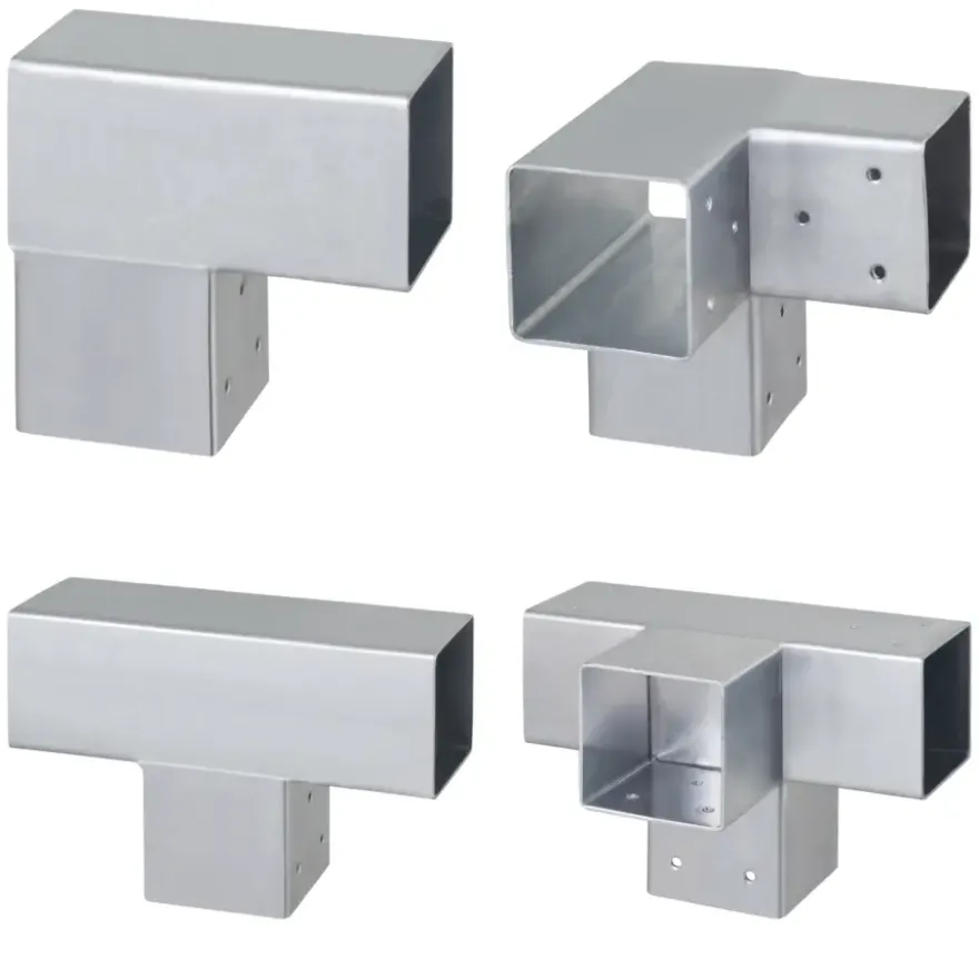 Paalverbinder voor pergola T-verbindingsstuk 3-kants 9x9 cm gegalvaniseerd