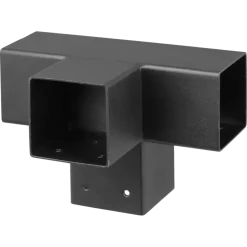 Paalverbinder voor pergola T-verbindingsstuk 4-kants 9x9 cm zwart