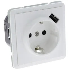 Peha Standard enkel geaard stopcontact met USB-A poort wit