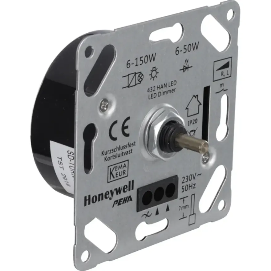 Peha Standard Inbouwdimmer Led/ Gloei/ Halogeen 6-50 Watt