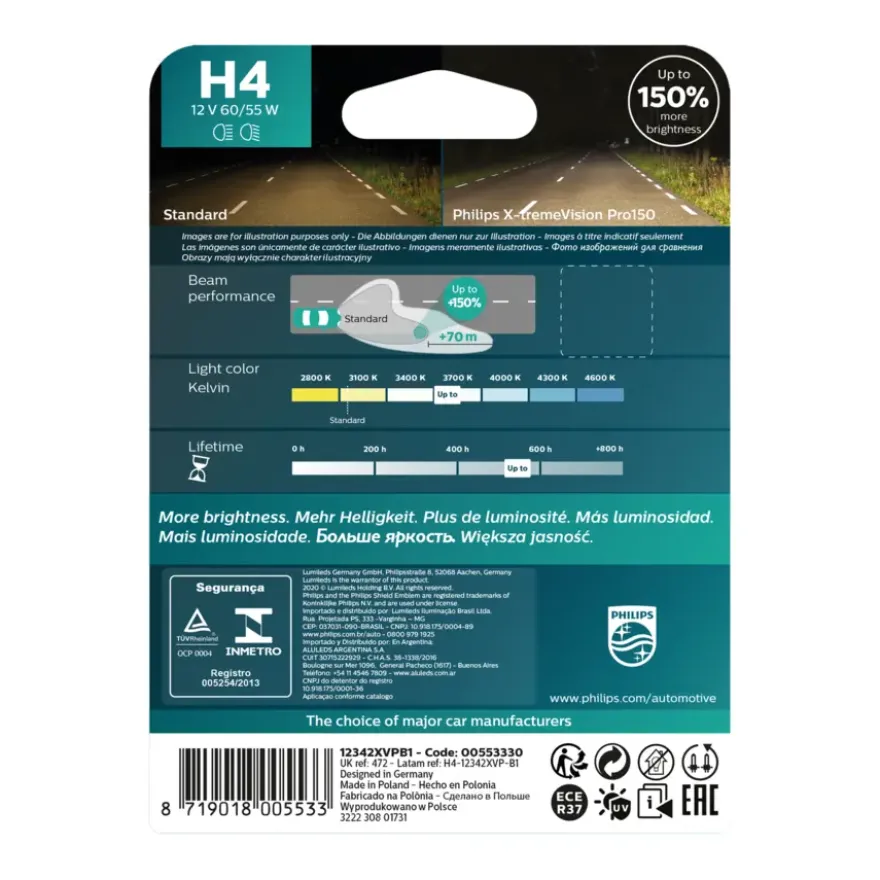 Philips autolamp H4 X-treme Vision Pro150 12342XVPB1