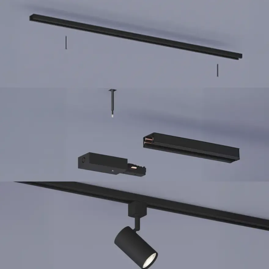 Philips EasyLink dubbelzijdige stroomaansluiting railverlichting zwart