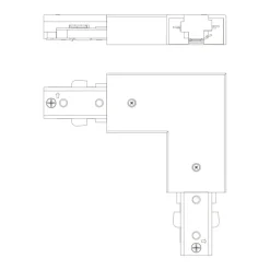 Philips EasyLink L-vormige connector linkse hoek railverlichting zwart