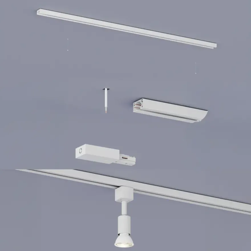 Philips EasyLink L-vormige connector linkse hoek railverlichting wit