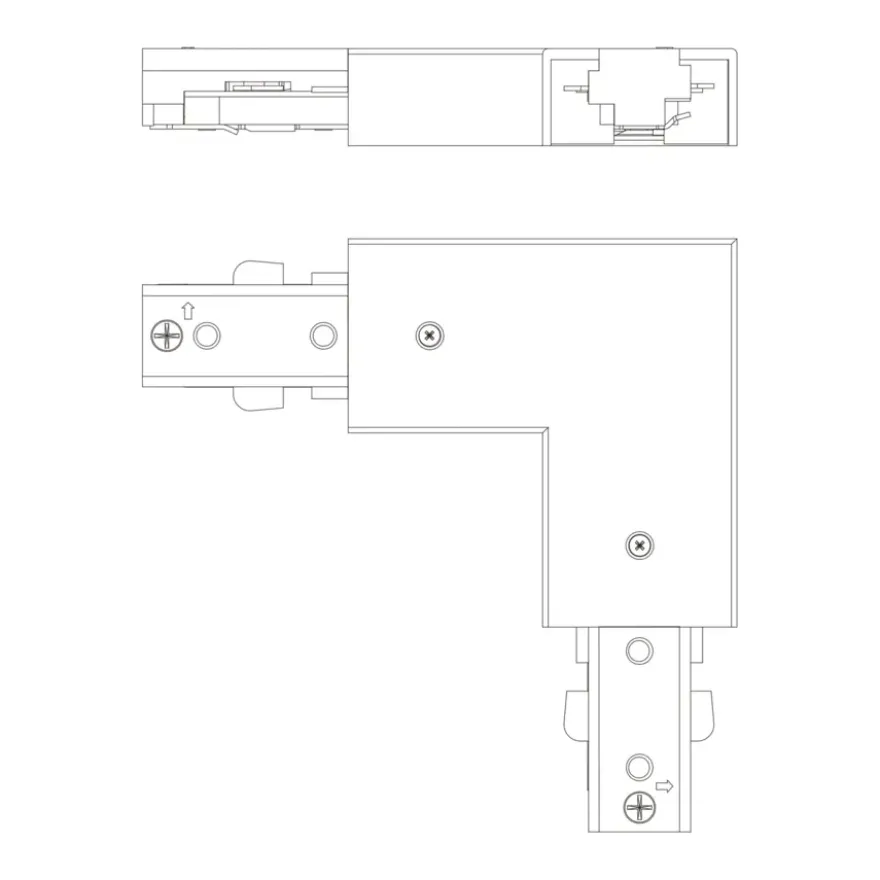 Philips EasyLink L-vormige connector linkse hoek railverlichting wit