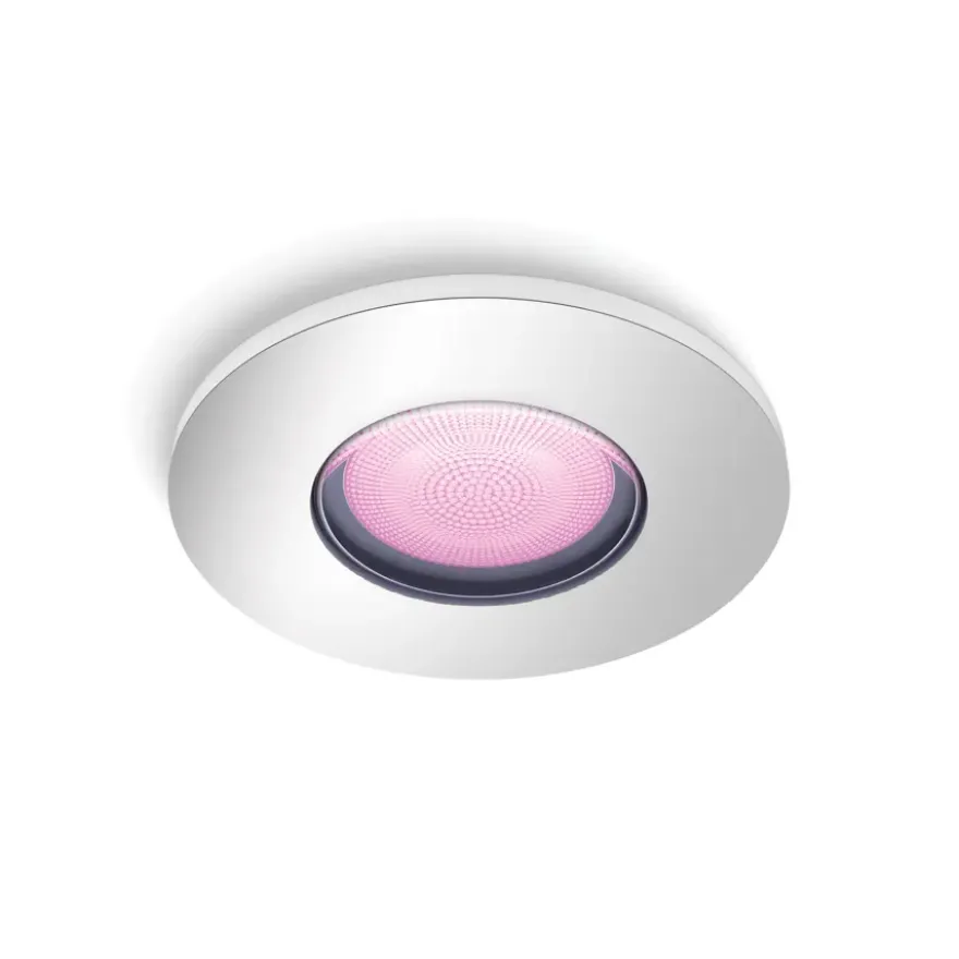 Philips Hue badkamerinbouwspot Xamento chroom - wit en gekleurd 6W - rond